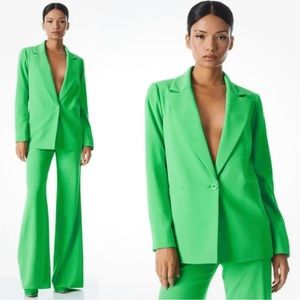 NWOT Alice and Olivia Boyfriend Blazer in Garden Green Sz 6 NEW, Without…